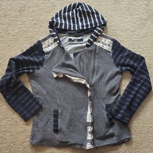 Natural Reflections Striped Patchwork Hooded Jacket